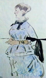Edouard Manet: Isabelle Lemonnier, 1880 acquerello cm.20,1 x12,4, Museo d’Orsay Parigi.